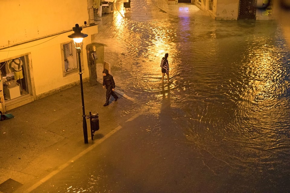 Rovinj, poplavljen centar , foto: Istramet